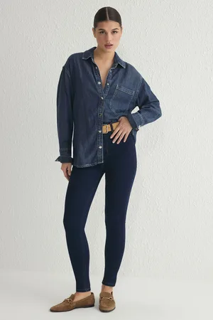 Trendyol Dark Blue High Waist Skinny Jeans