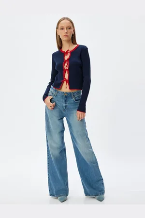Koton Knitted Cardigan Bow Tie Detail Long Sleeve Basic