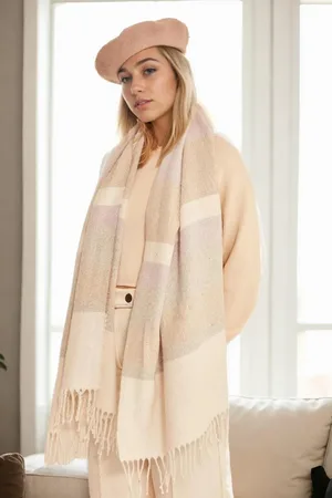 Dewberry 38507 Soft Textured Striped Women Shawl Scarf-LILA
