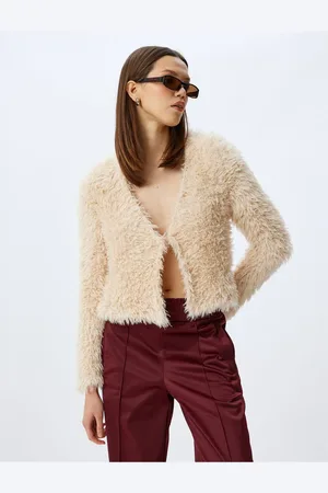 Koton X Inji - Plush Cardigan with Tie Detail