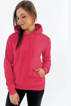 D-Street Bluza damska BASIC z kapturem różowa