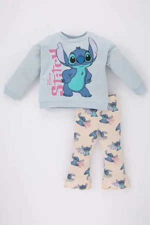 DeFacto 2 piece Regular Fit Crew Neck Lilo & Stitch Licensed Knitted Set