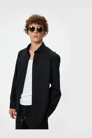 Koton Half Italian Collar Shirt Slim Fit Long Sleeve Buttoned