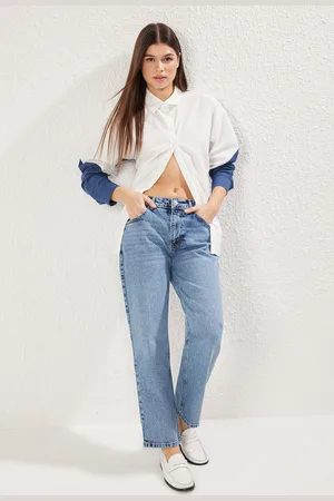 Trendyol Blue Normal Waist Comfort Straight Jeans