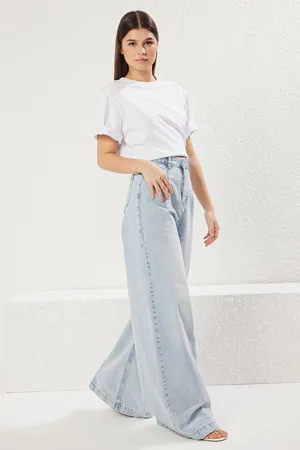 Trendyol Light Blue High Waist Extra Wide Leg