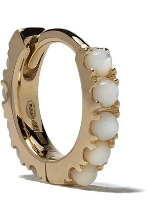 We by White Bird 18kt Ismène mother of pearl single hoop earring