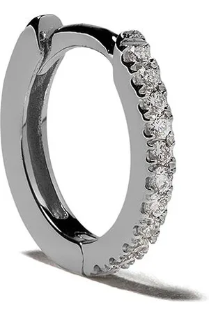 We by White Bird 18kt white gold diamond Margot medium single hoop earring