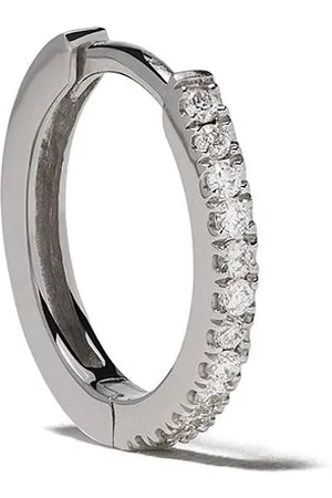 We by White Bird 18kt white gold diamond Margot large hoop single earring