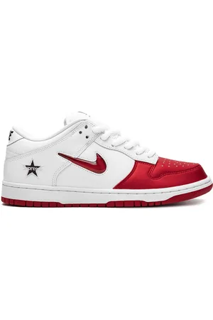 Nike X Supreme SB Dunk Low "Jewel Swoosh /White" sneakers