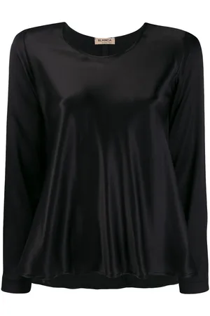 BLANCA Flared satin top