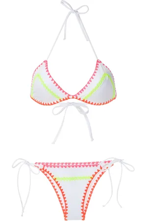 Brigitte Crochet neon trim bikini set