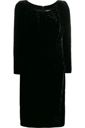 Saint Laurent 1990s gathered detail velvet dress