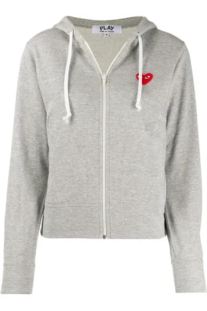 Comme des Garçons Zipped almond eye heart hoodie