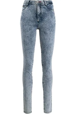 Philipp Plein High-waisted crystal jeggings