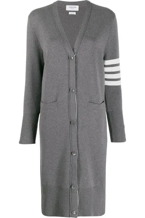 Thom Browne 4-Bar v-neck long cardigan