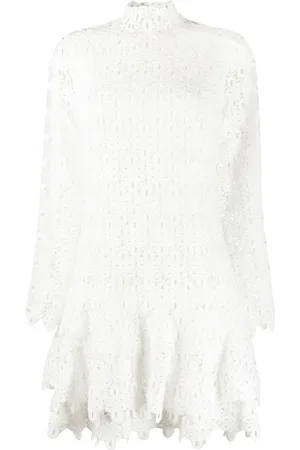 Simkhai Geometric-lace tiered mini dress