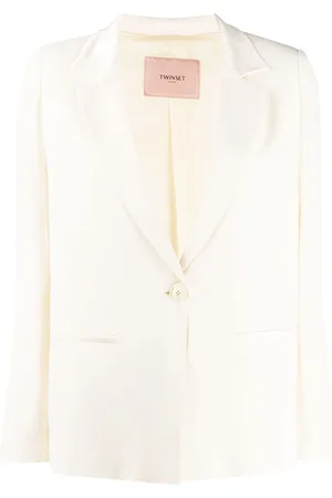 Twin-Set V-neck cropped sleeve blazer