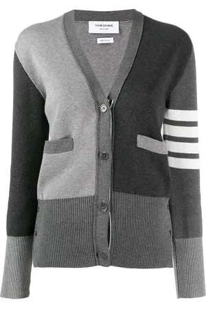 Thom Browne Funmix 4-Bar v-neck cardigan