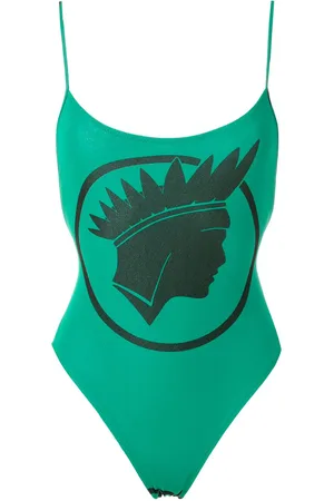 AMIR SLAMA Índio print high cut leg swimsuit