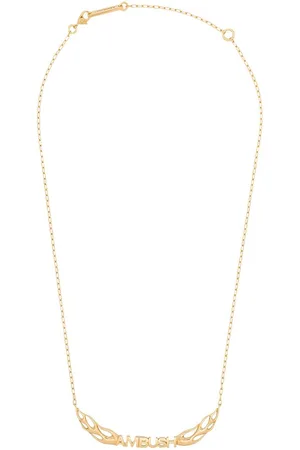 AMBUSH Plated flame logo necklace