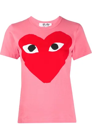 Comme des Garçons Heart print round neck T-shirt