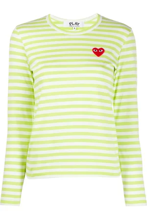Comme des Garçons Heart print striped T-shirt