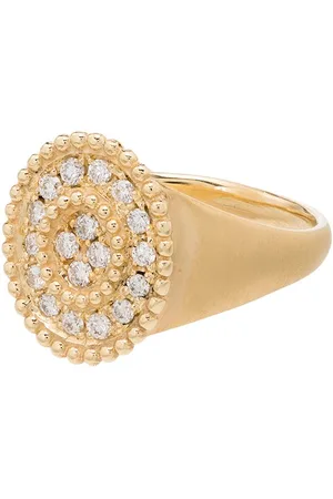 KIMAI 18kt yellow pavé diamond signet ring