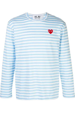 Comme des Garçons Striped logo T-shirt
