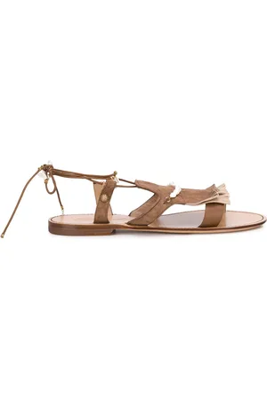 santoni Open toe beaded-fringed sandals