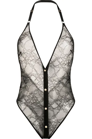 MAISON CLOSE Lace backless bodysuit