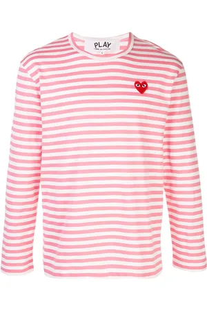 Comme des Garçons Striped logo T-shirt