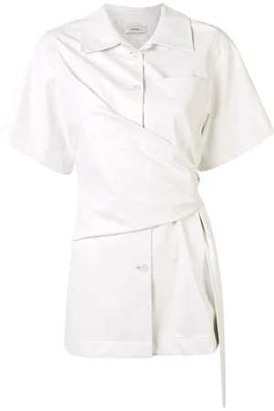 GOEN.J Knot-detail short sleeve shirt