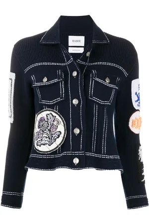 Barrie Patched knitted jacket