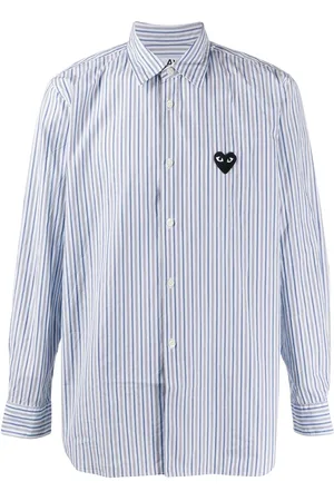Comme des Garçons Striped crinkled effect shirt