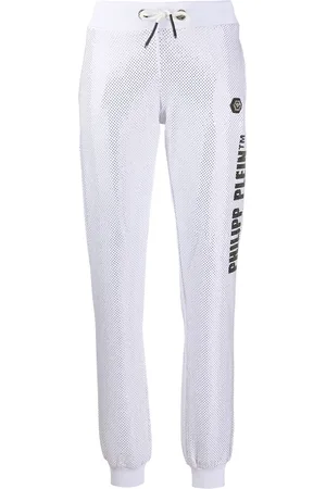 Philipp Plein Studded cotton blend track pants
