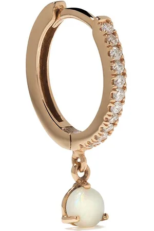 We by White Bird 18kt rose gold Ada diamond and opal single earring