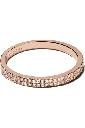 EF Collection 14kt rose double diamond eternity band ring