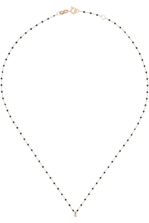 GIGI CLOZEAU 18kt rose gold beaded diamond necklace