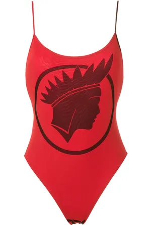 AMIR SLAMA Índio print high cut leg swimsuit