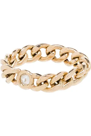 Zoe Chicco 14kt yellow curb chain diamond ring