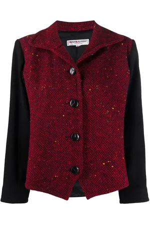 Saint Laurent 1980s herringbone single-breasted jacket