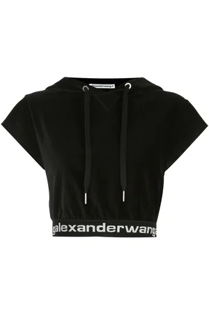 Alexander Wang Cropped corduroy hoodie