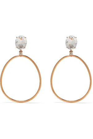 Brumani 18kt rose gold Oba diamond and quartz earrings