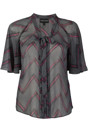 Emporio Armani Tie-front zigzag blouse