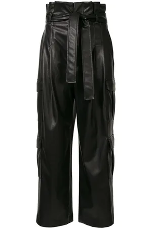 GOEN.J Faux-leather tie waist trousers