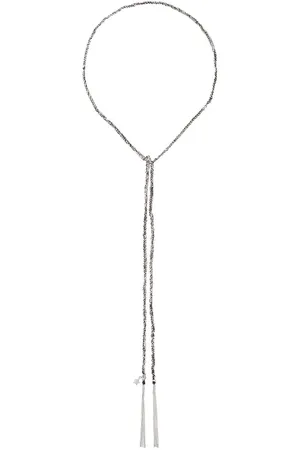 CAROLINA BUCCI 18kt white gold and black silk Lucky Health charm necklace