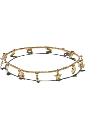 CAROLINA BUCCI 18kt yellow Lucky Charm Florentine finish bracelet