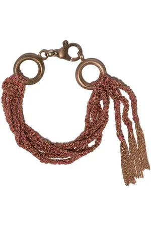 CAROLINA BUCCI 18kt rose gold and silk Lucky layered bracelet