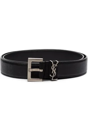 Saint Laurent Monogram-plaque buckled belt