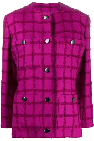 Saint Laurent 2000s checked collarless jacket